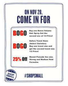Small Business Saturday Specials